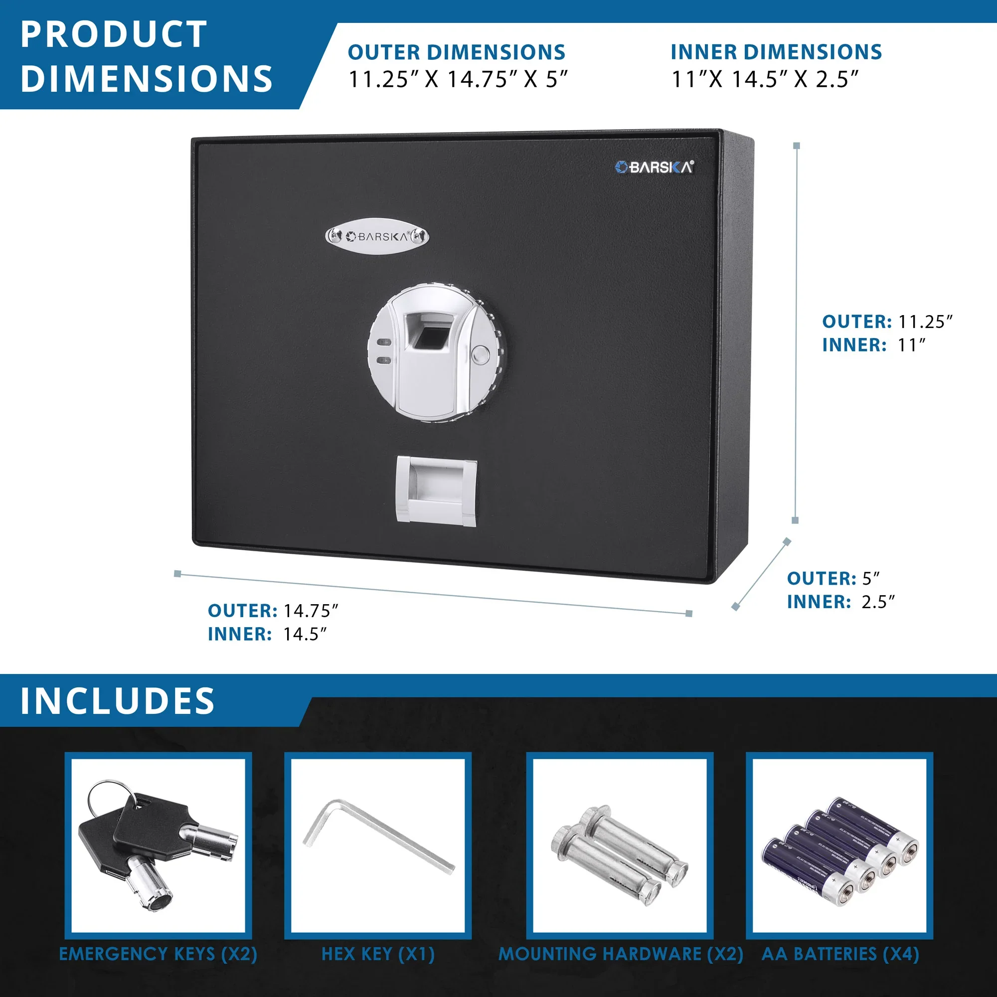 0.23 Cu. ft Top Opening Biometric Security Safe | AX11556 - Image 9