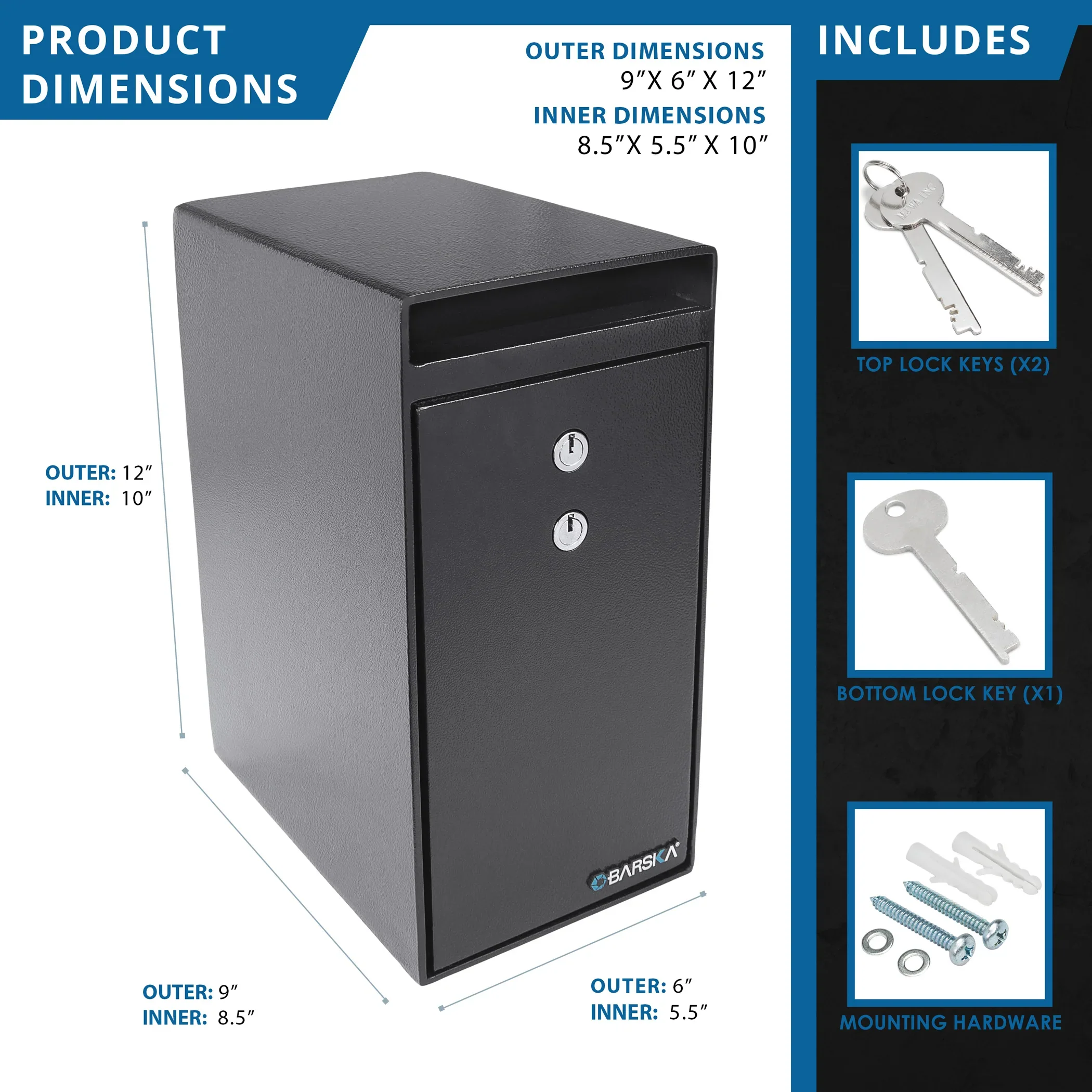0.27 Cu. ft Dual Key Depository Safe | AX13558 - Image 7