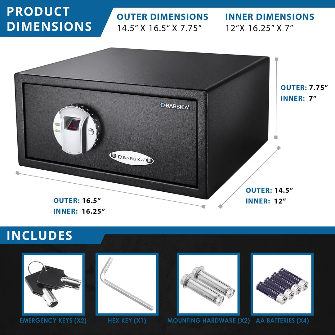 0.79 Cu. ft Biometric Security Safe | AX11224 - Image 9