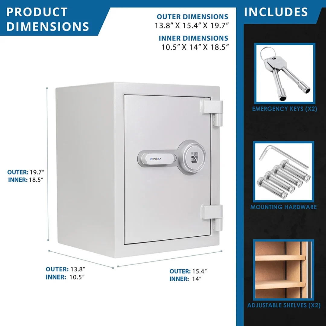 1.64 Cu. ft Biometric Fireproof Security Safe, Grey | AX13494 - Image 10