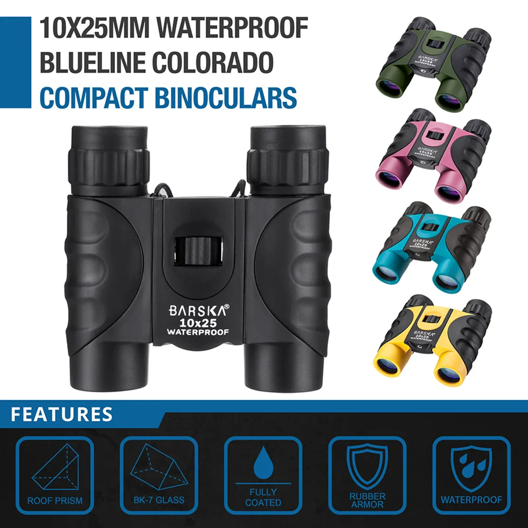 10x25mm Blueline Colorado Compact Waterproof Binoculars, Available in 5 Colors | AB12725, AB12418, AB12726, CO10696 - Image 17