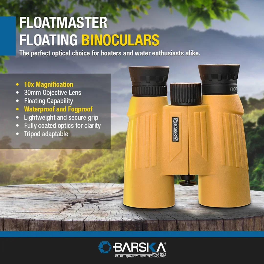 10x30mm Floatmaster Yellow Floating Waterproof Binoculars | AB11092 - Image 6
