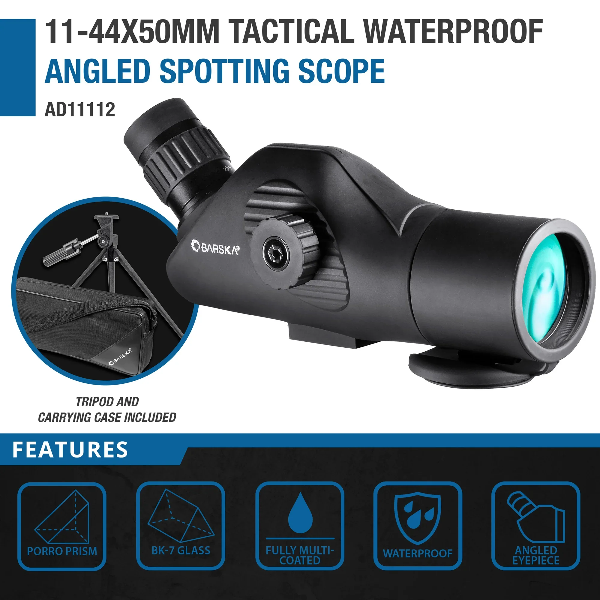 11-44x50mm Tactical Waterproof Angled Spotting Scope | AD11112 - Image 5