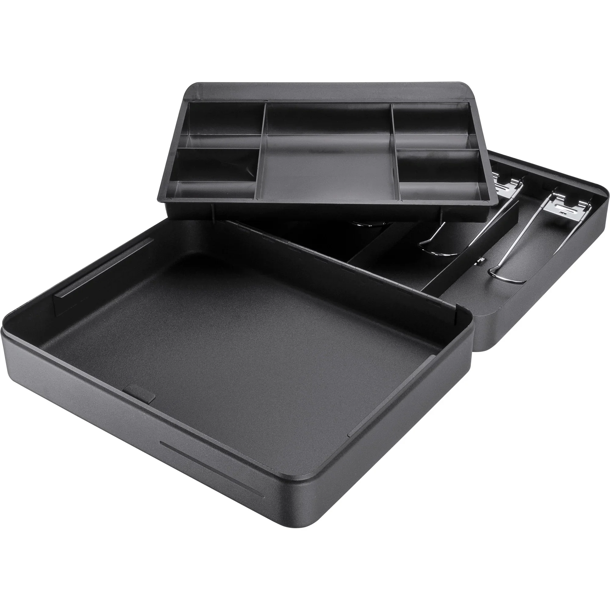 Fold Out Cash Box with Five Compartment Tray, Bill Holder, and Drop Slot with Key Lock | CB13052 - Image 6