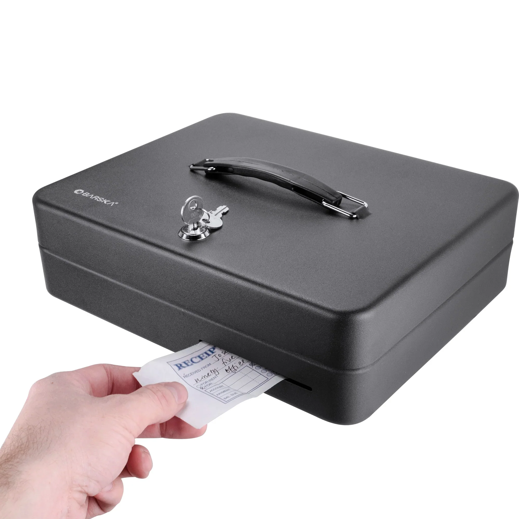 Fold Out Cash Box with Five Compartment Tray, Bill Holder, and Drop Slot with Key Lock | CB13052 - Image 7