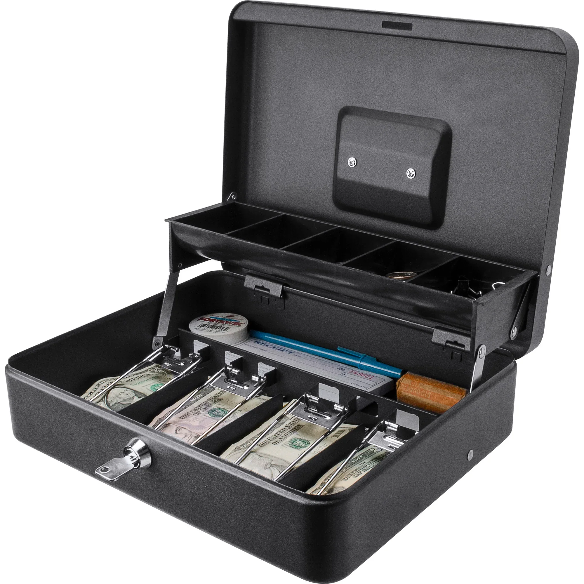 Cash Box with Coin Trays and Bill Holder with Key Lock | CB13054 - Image 3
