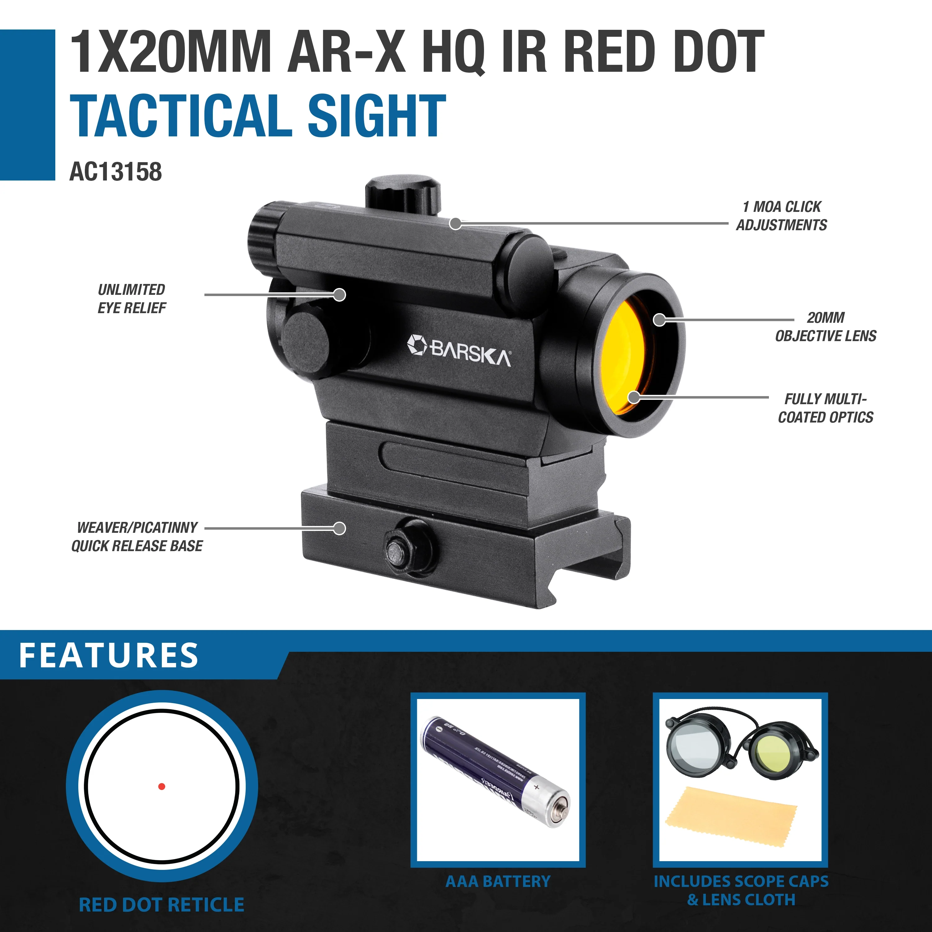 1x20mm AR-X HQ IR Red Dot Sight | AC13158 - Image 7