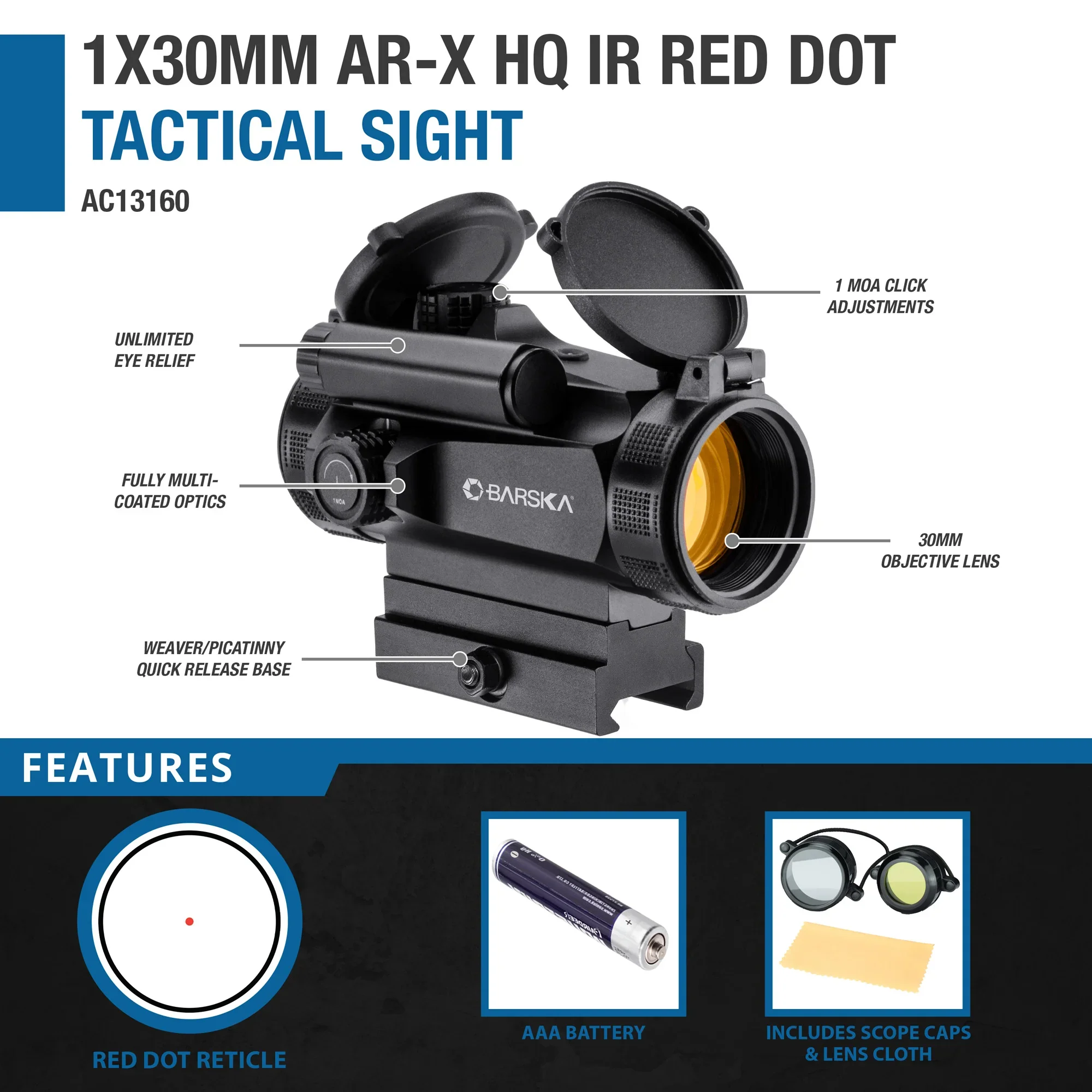 1x30mm AR-X HQ IR Red Dot Sight | AC13160 - Image 8