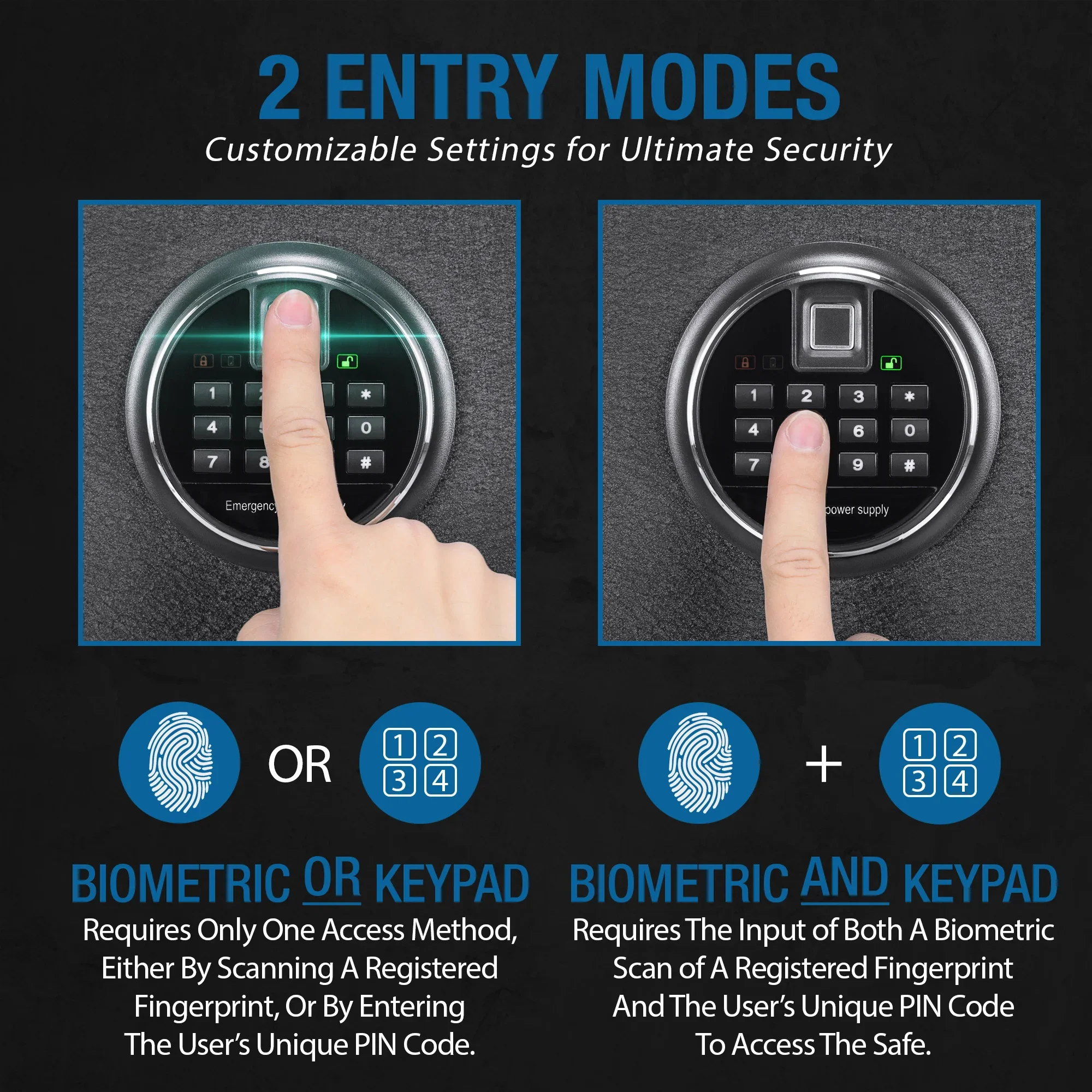 2.02 Cu. ft Biometric Keypad Fire Resistant Safe | AX13744 - Image 11