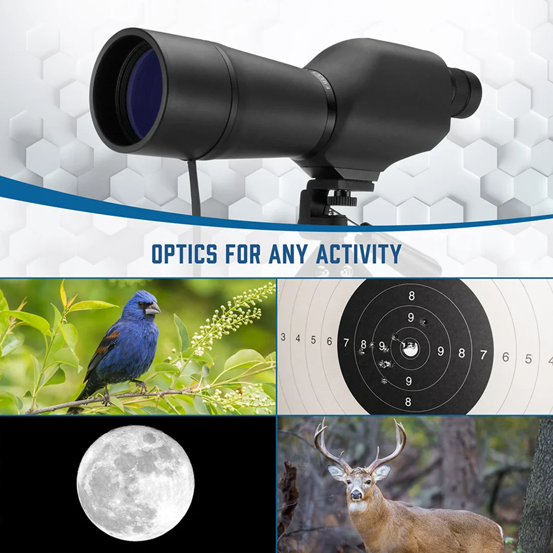 20-60x60mm Colorado Waterproof Straight Spotting Scope, Black | CO11502 - Image 10