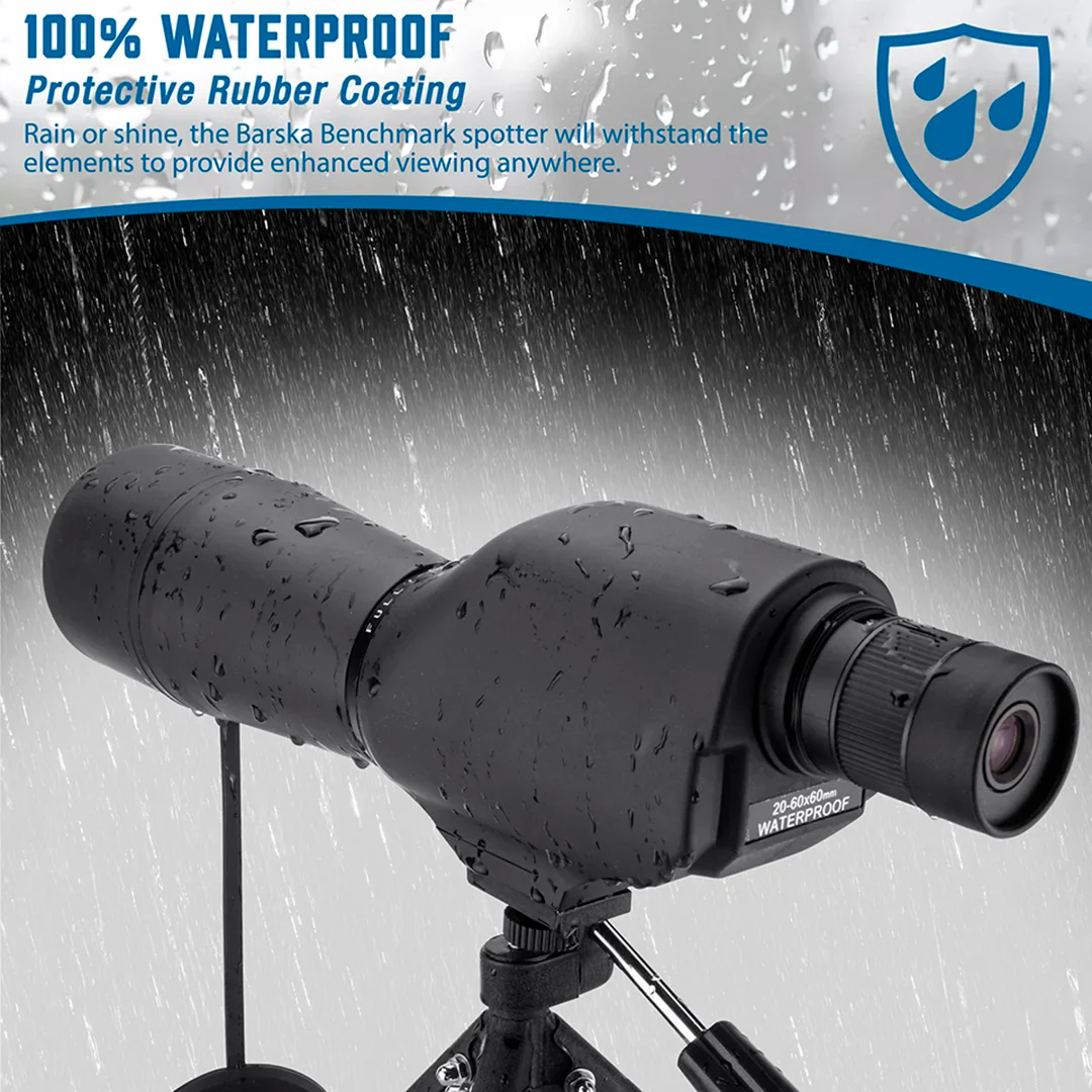 20-60x60mm Colorado Waterproof Straight Spotting Scope, Black | CO11502 - Image 9