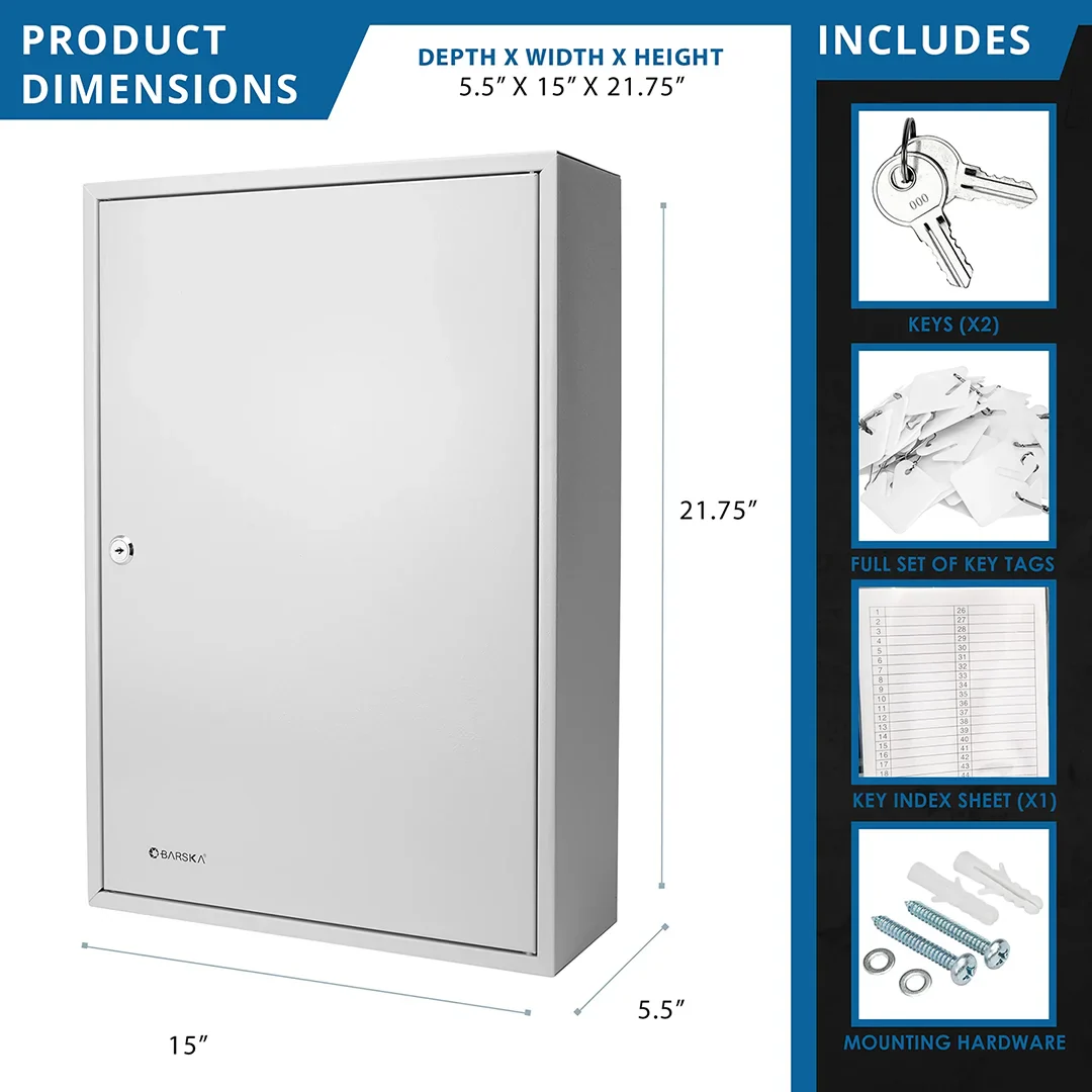 240 Capacity Fixed Position Key Cabinet with Key Lock, White Tags | CB12494 - Image 8