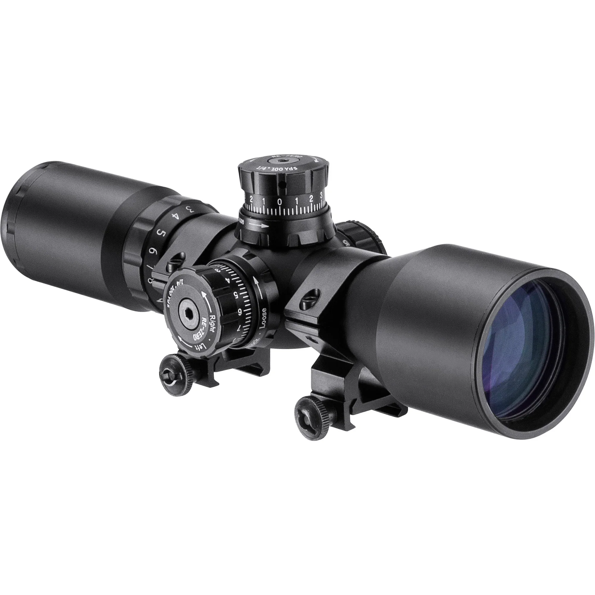 3-9x42mm Contour IR Red/Green/Blue Trace MOA Rifle Scope with Rings | AC13268