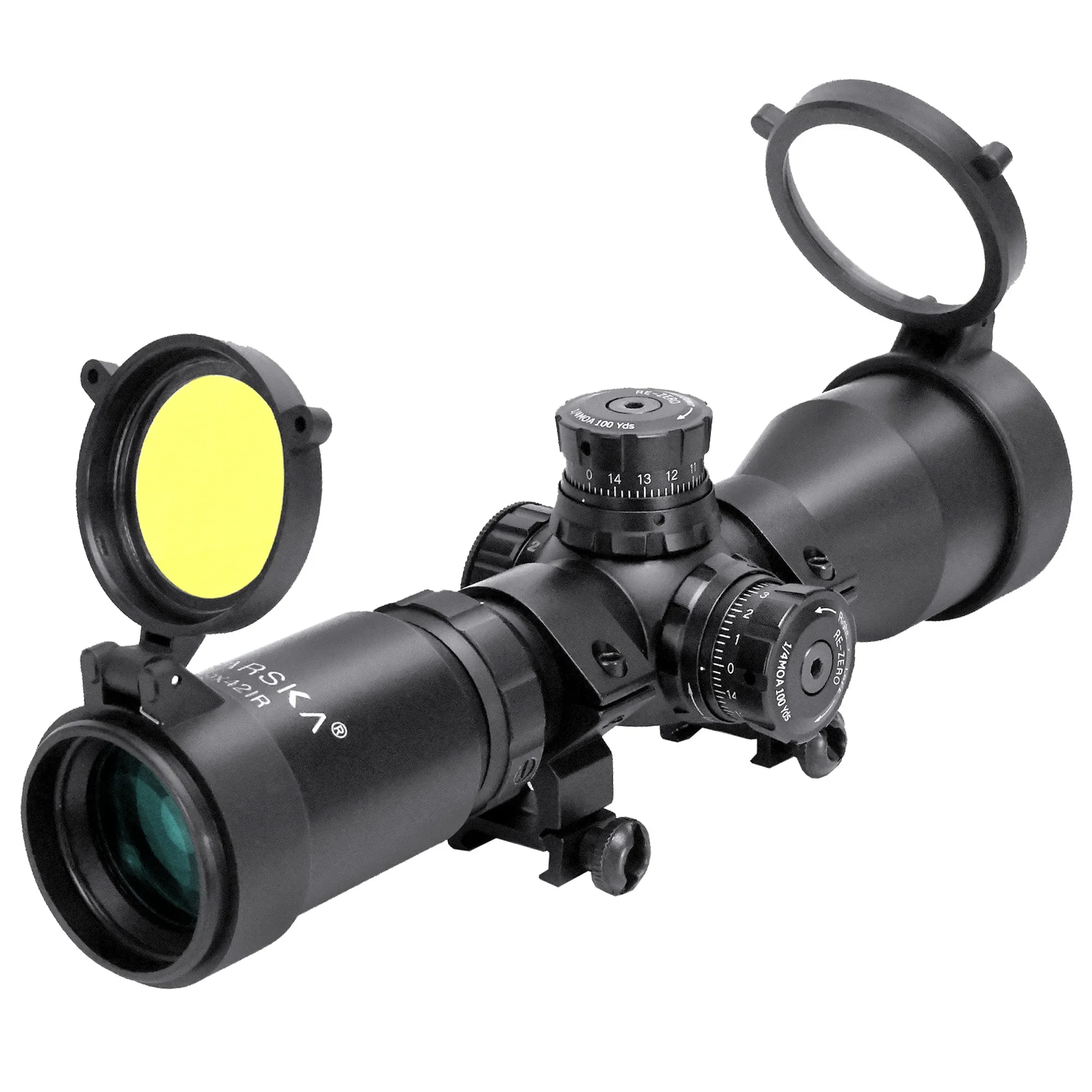 3-9x42mm Contour IR Red/Green/Blue Trace MOA Rifle Scope with Rings | AC13268 - Image 3
