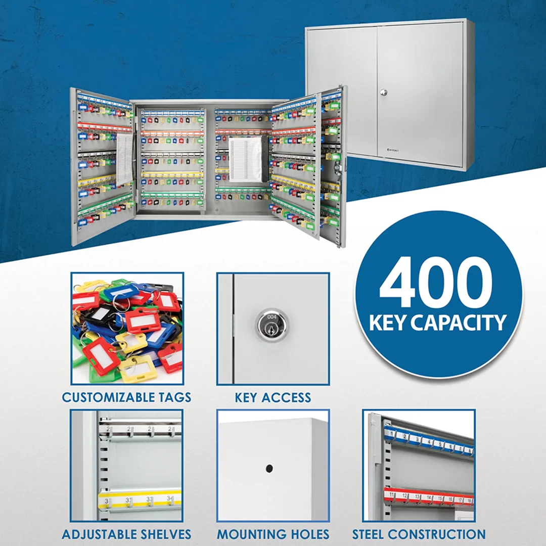 400 Capacity Adjustable Key Cabinet with Key Lock | CB12490 - Image 12