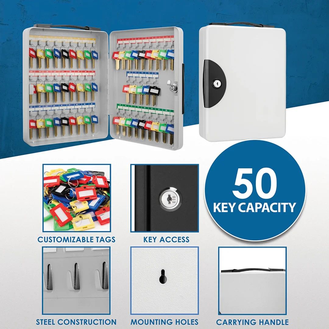 50 Capacity Portable Key Cabinet with Key Lock | CB12948 - Image 8