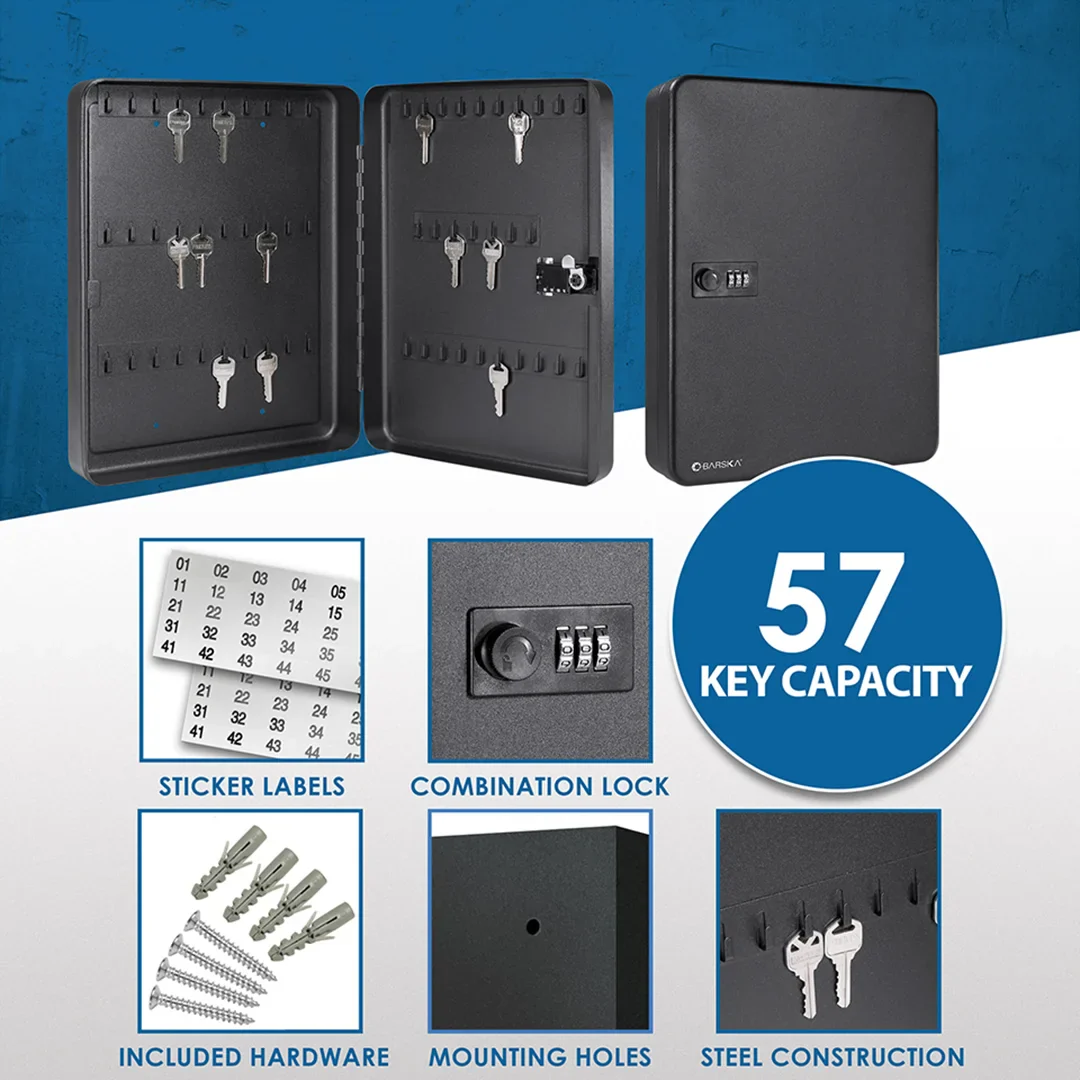 57 Capacity Fixed Position Key Cabinet with Combination Lock | AX11822 - Image 7