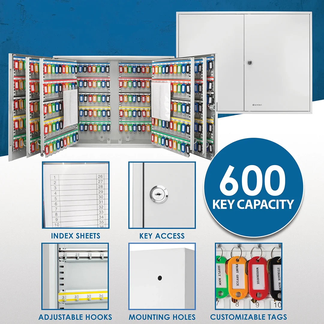 600 Capacity Adjustable Key Cabinet with Key Lock | CB12700 - Image 10