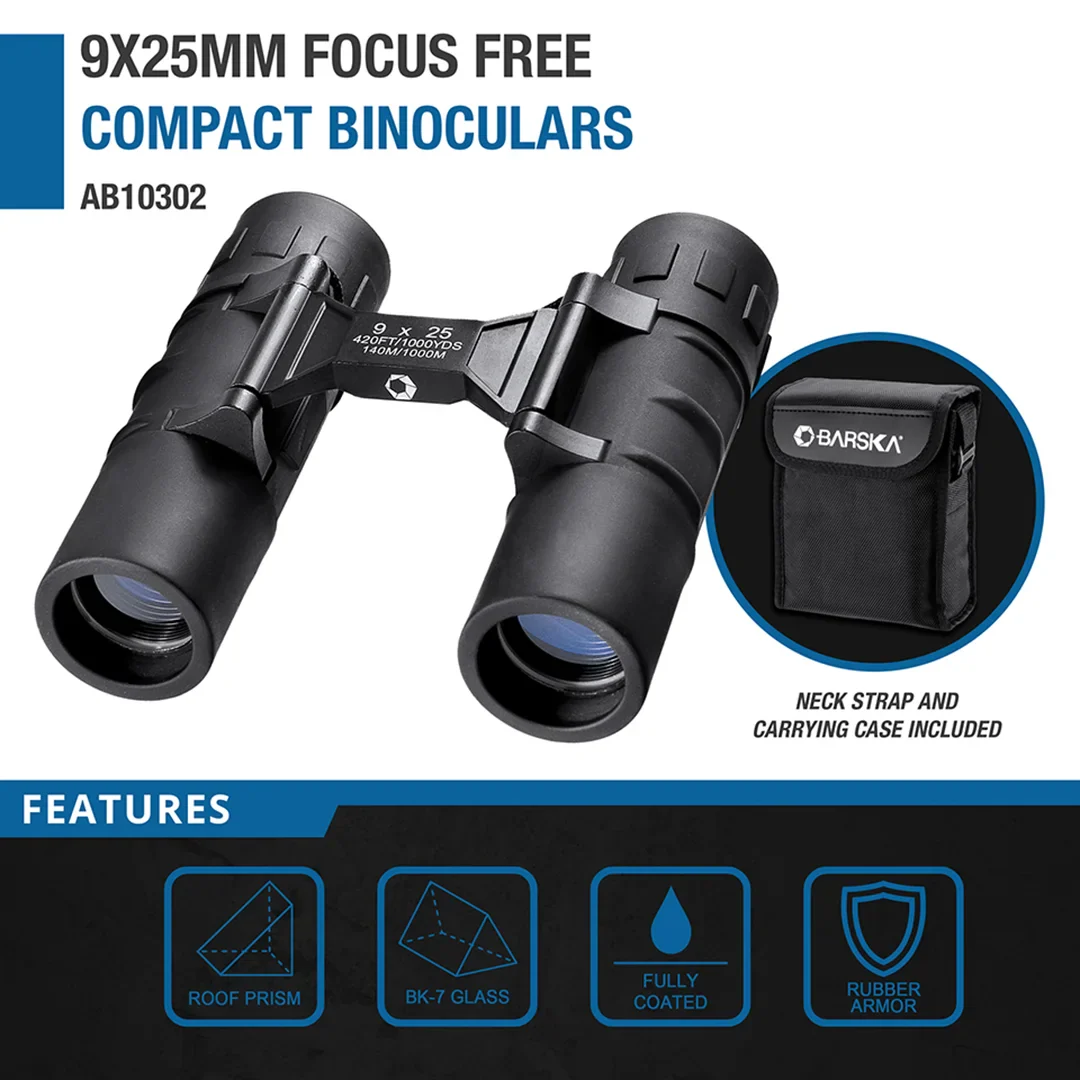 9x25mm Focus Free Compact Binoculars | AB10302 - Image 3