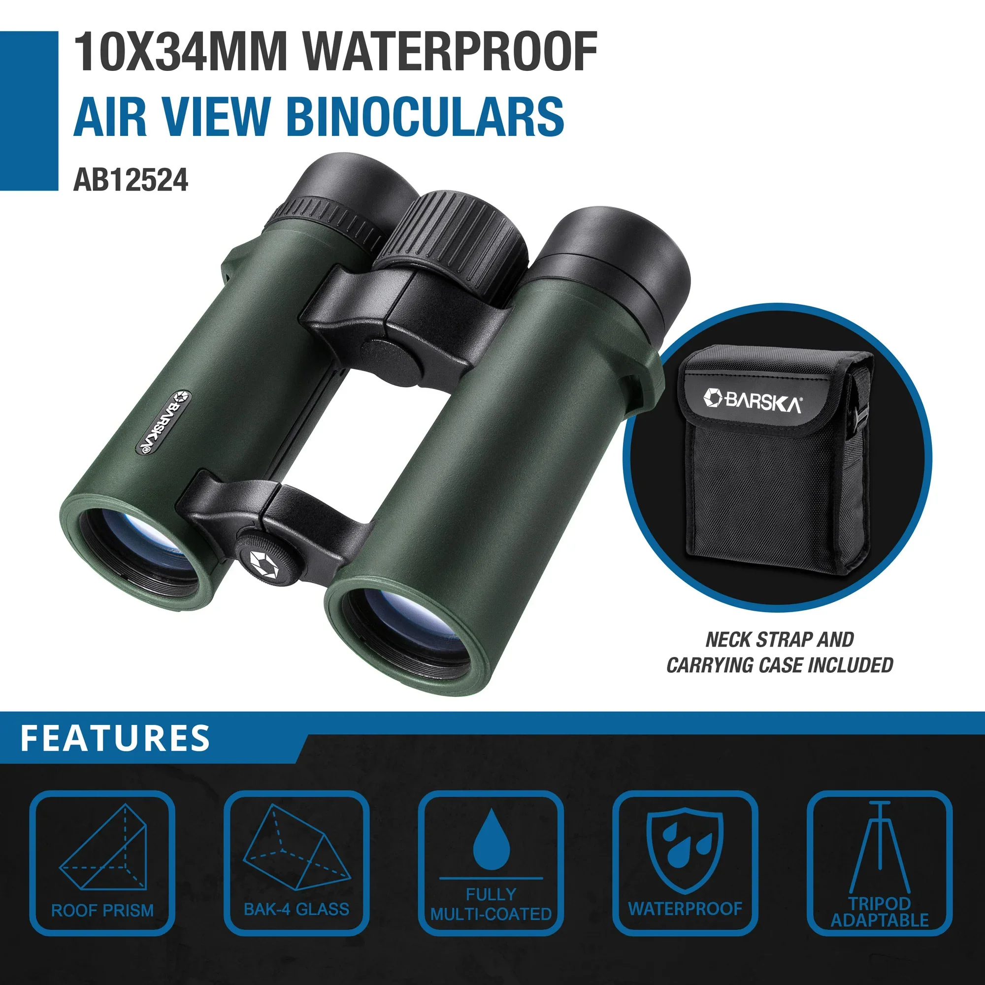 10x34mm Air View Waterproof Open Bridge Binoculars | AB12524 - Image 8