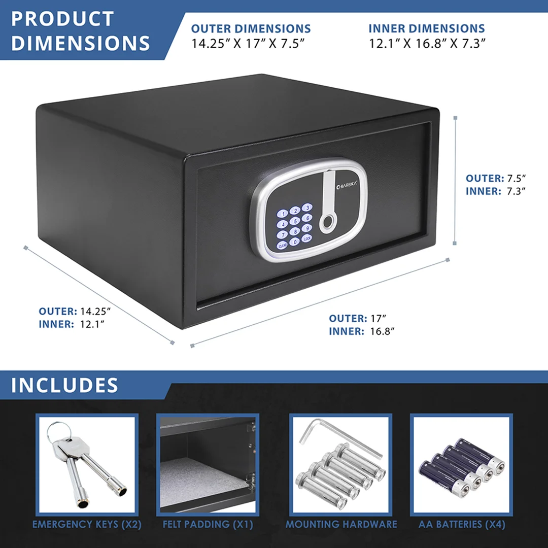 0.85 Cu. ft Biometric Digital Keypad Security Safe with Interior Light | AX13632 - Image 8