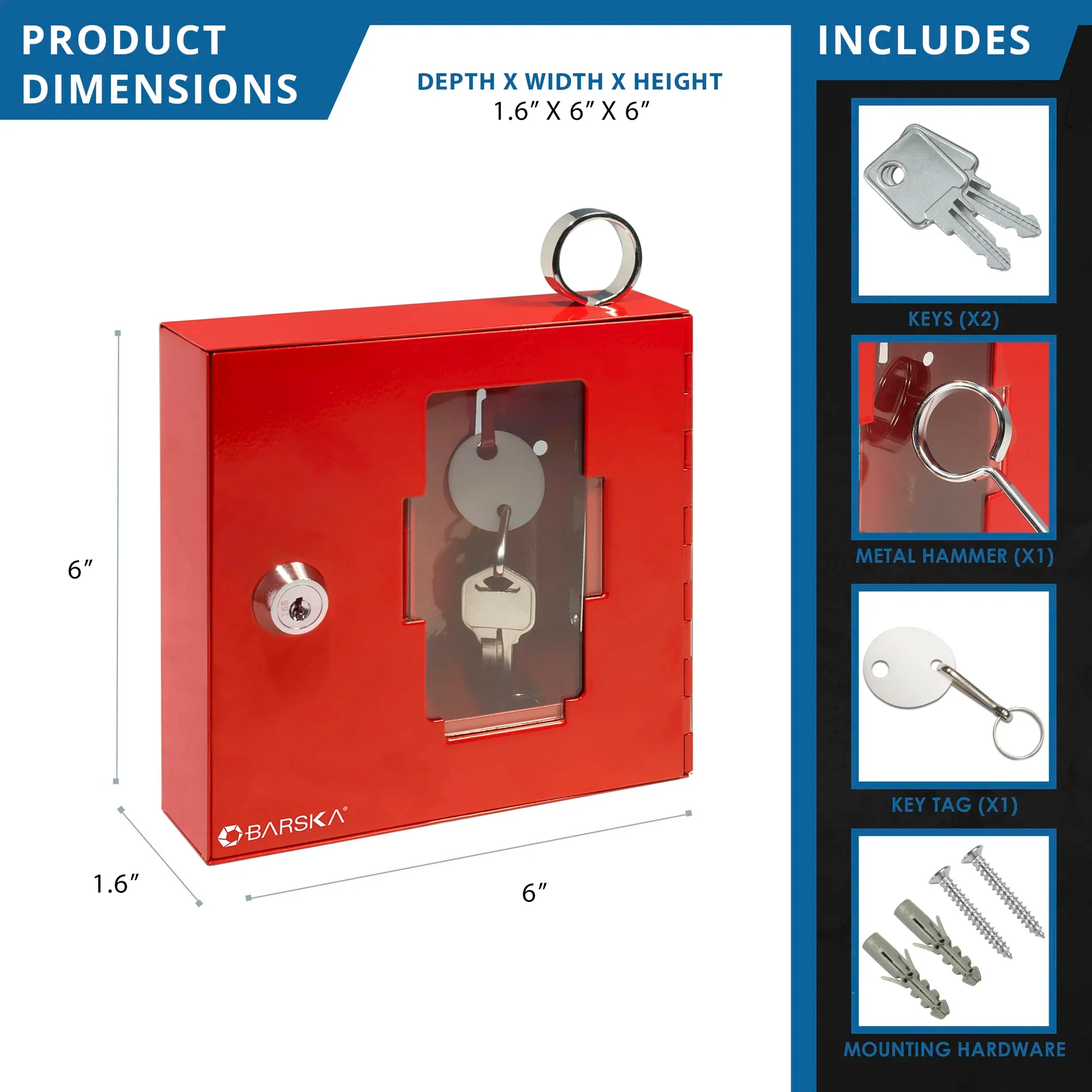 Breakable Emergency Key Box with Attached Hammer | AX11826 - Image 7