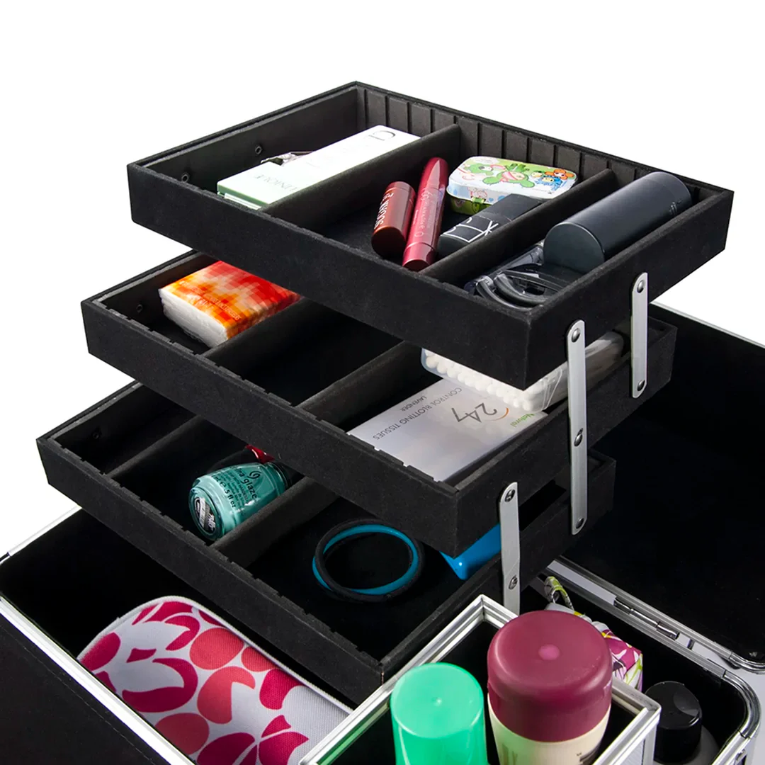 Cheri Bliss Portable Cosmetic Case with Key Lock and Carrying Strap | BF11984 - Image 6