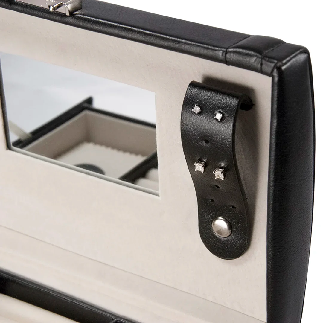 Cheri Bliss Vegan Leather Jewelry Case with Drawer, Key Lock, and Carry Handle | BF11974 - Image 5