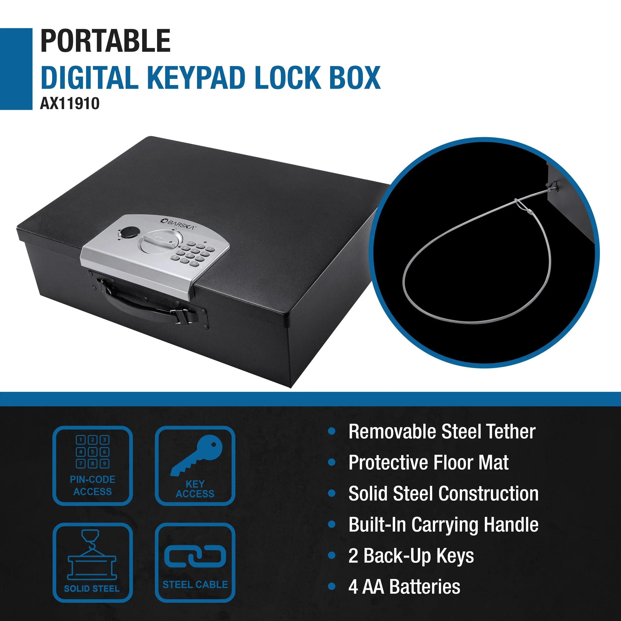 Digital Portable Keypad Safe | AX11910 - Image 9