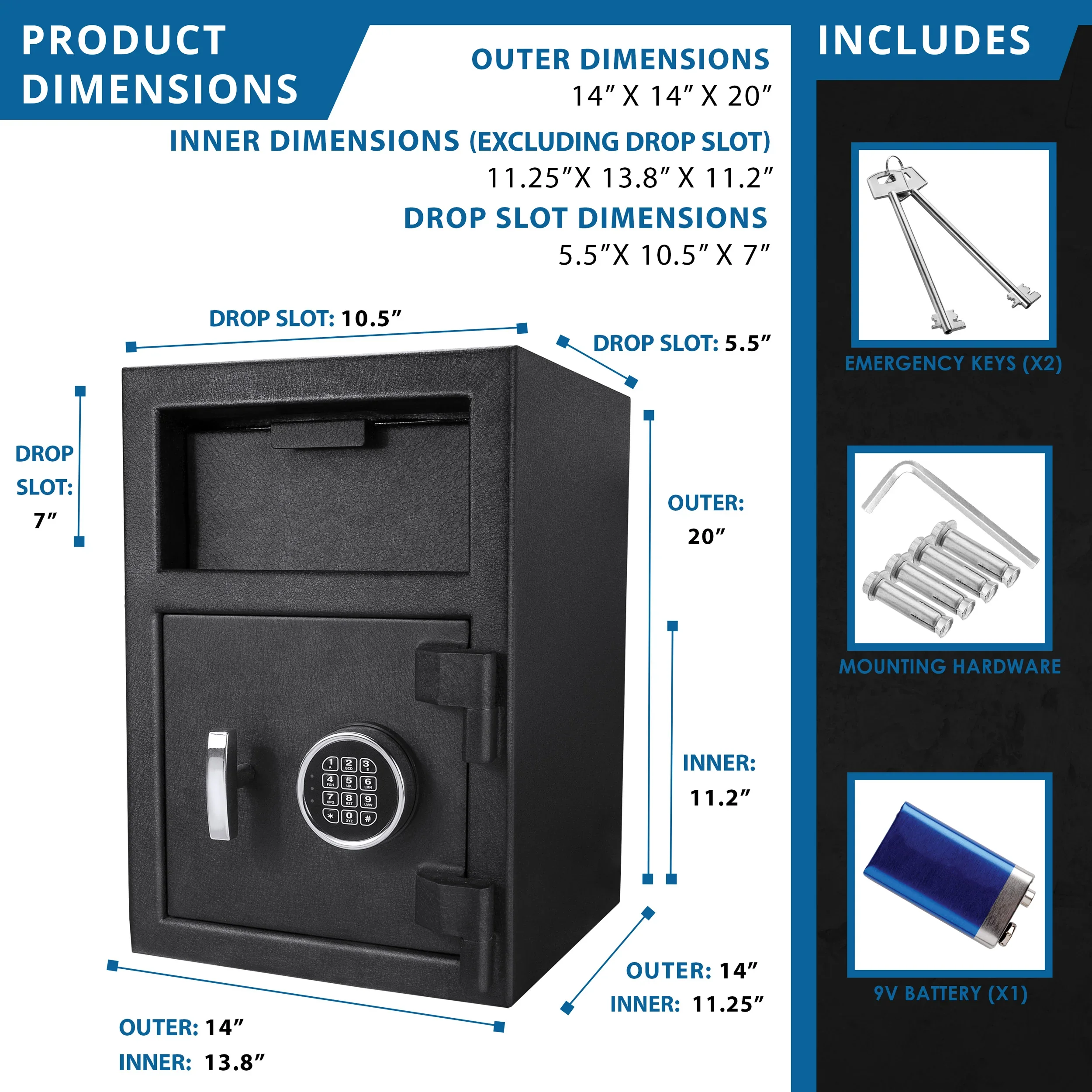 DX200 1.03 Cu. ft Keypad Depository Safe | AX12588 - Image 7