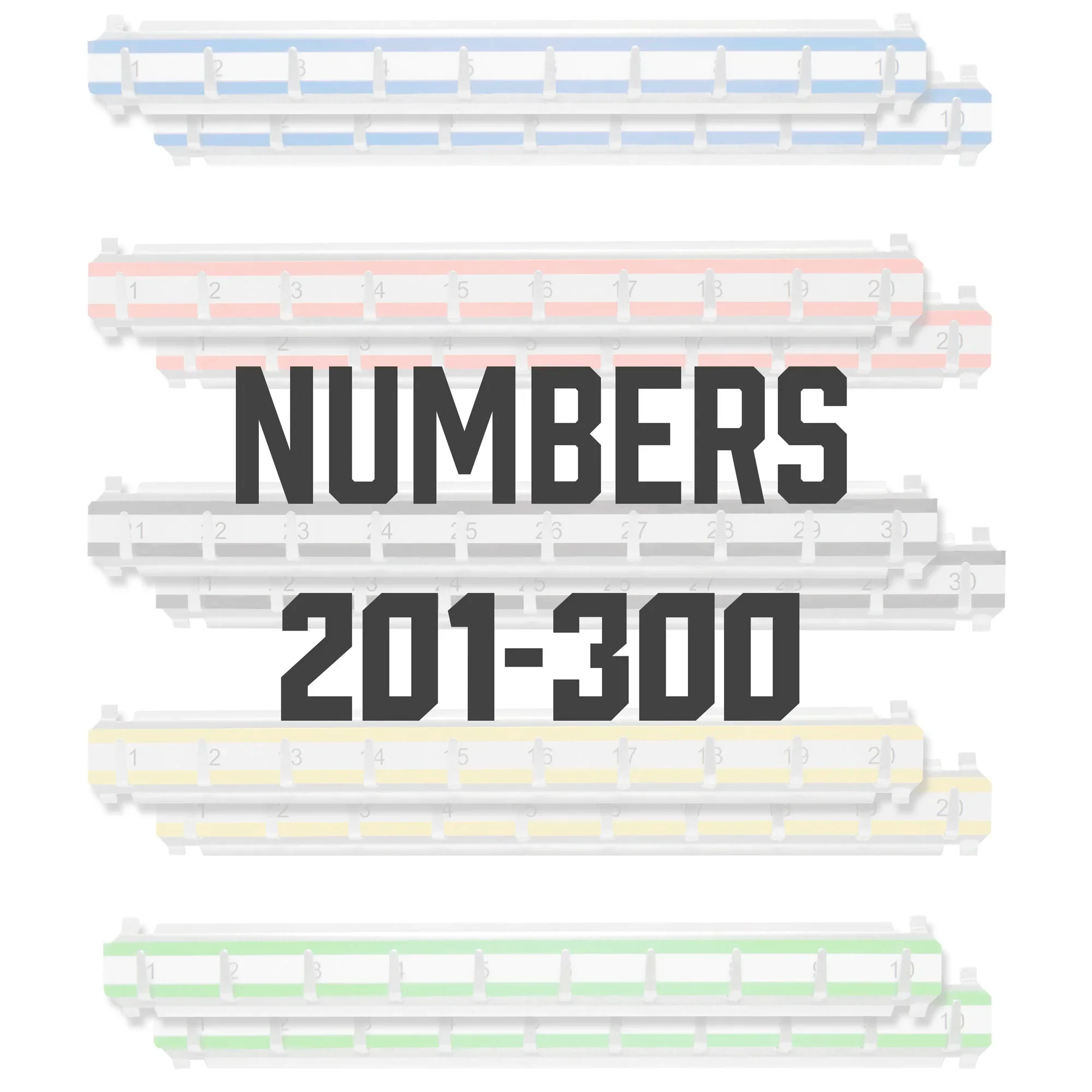 Number 201-300 Labeled Key Racks with Hooks for Adjustable Key Cabinets | AF13686 - Image 2