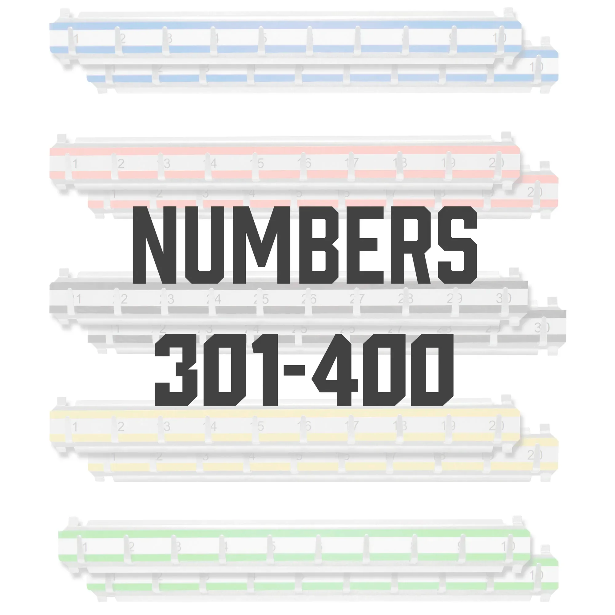 Number 301-400 Labeled Key Racks with Hooks for Adjustable Key Cabinets | AF13688 - Image 2