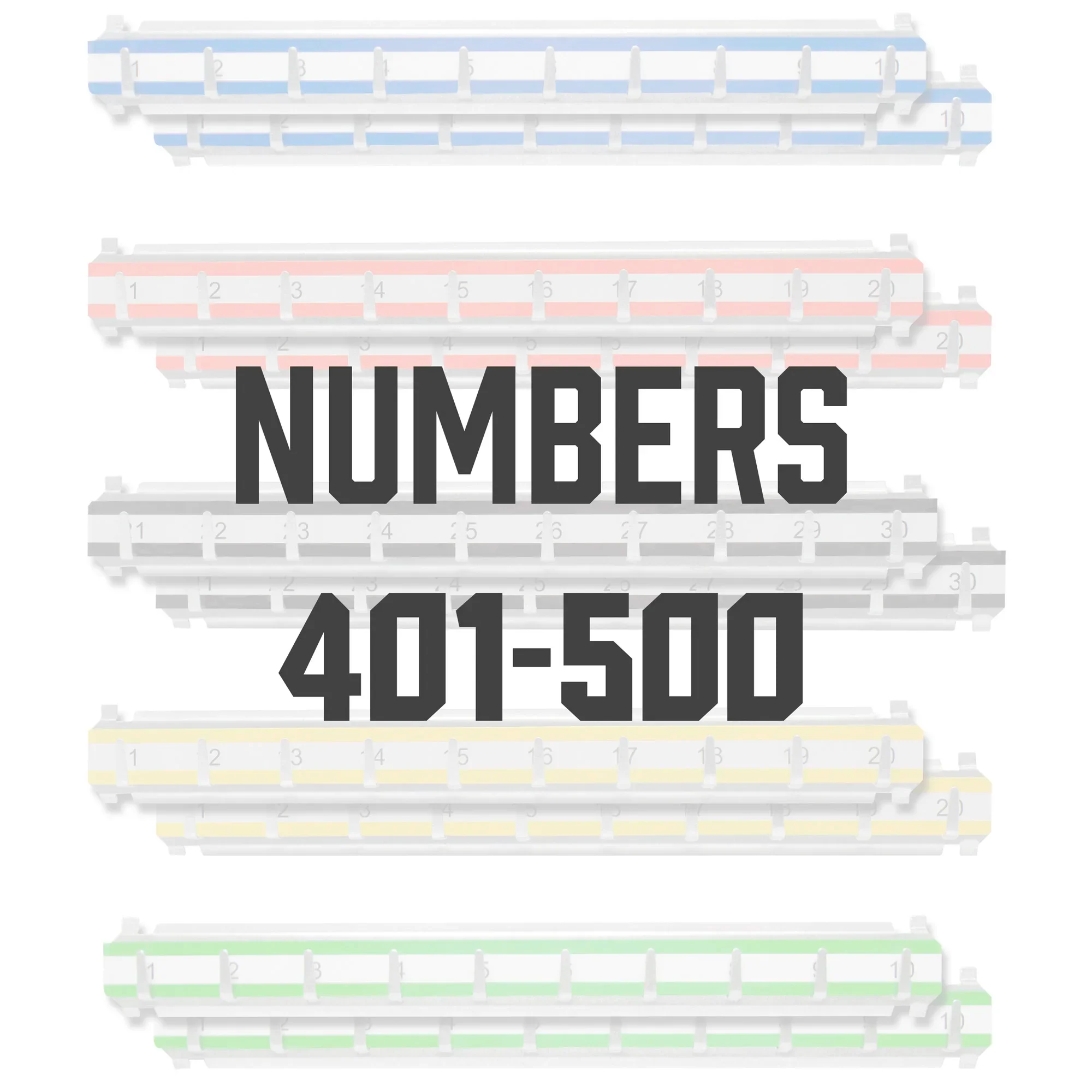 Number 401-500 Labeled Key Racks with Hooks for Adjustable Key Cabinets | AF13690 - Image 2