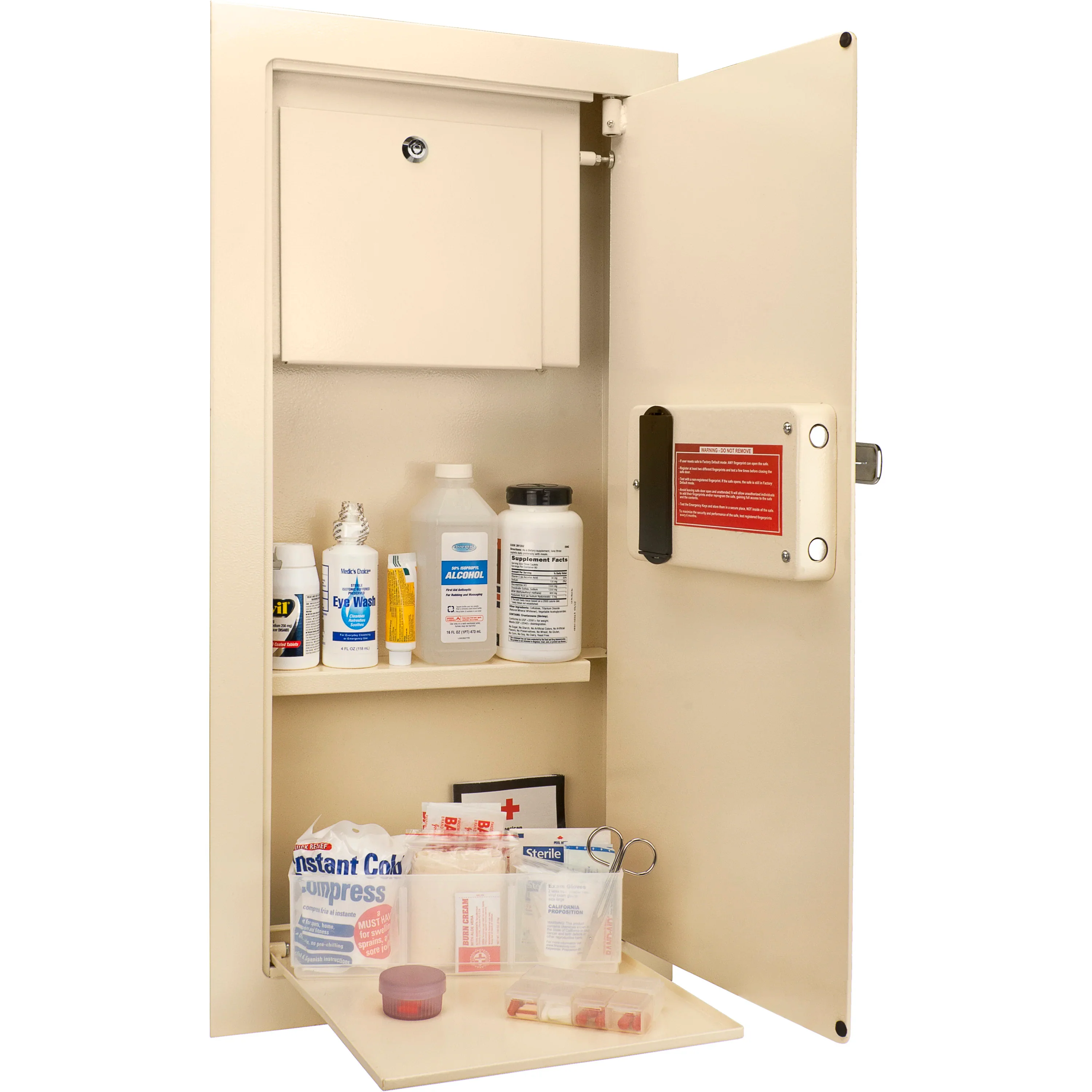Large Beige Biometric Wall Safe, Right Opening  AX12408 | Left Opening AX12880 - Image 5
