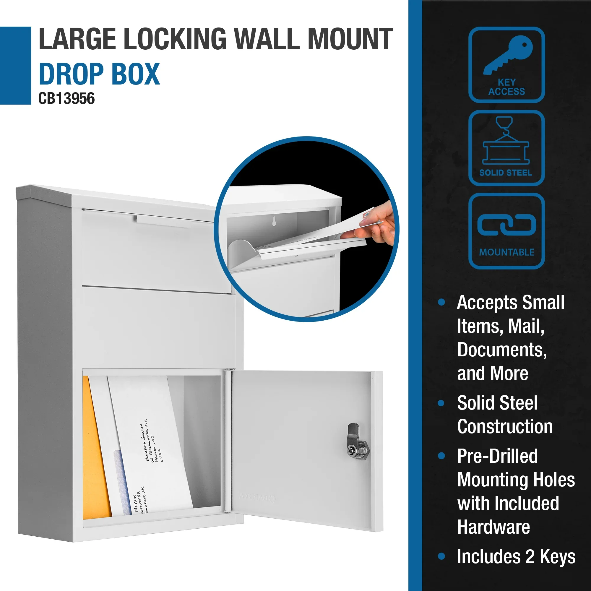 Large Locking Wall Mount Drop Box | CB13956 - Image 8