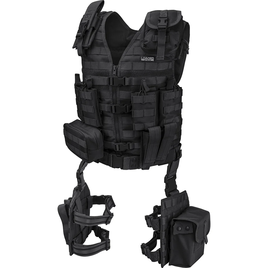 Loaded Gear VX-100 Tactical Vest and Leg Platforms | Black, OD Green, Dark Earth | BI12016, BI12330, BI12344 - Image 3
