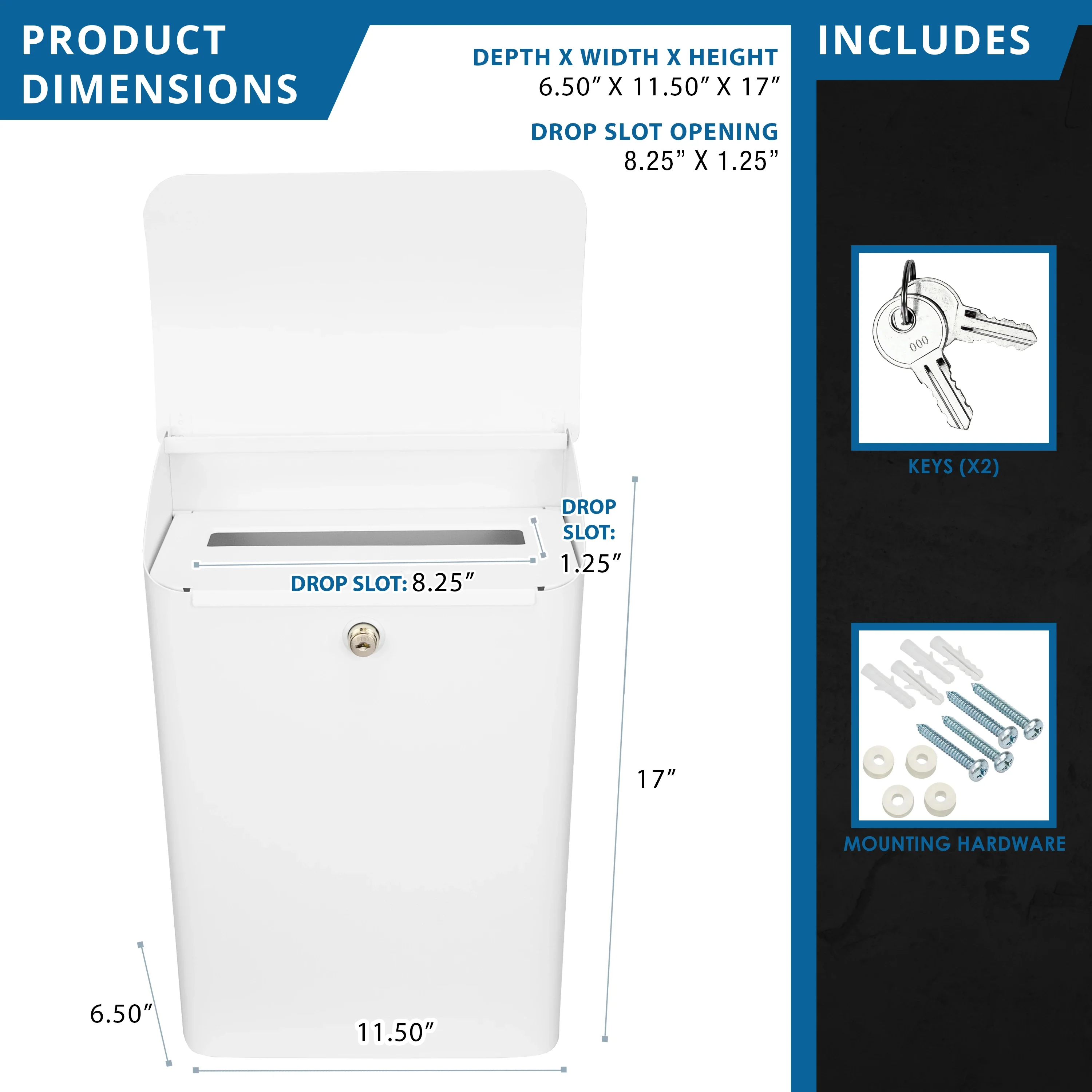 Wall-Mount Top Opening Mail Drop Box | CB14074 - Image 8