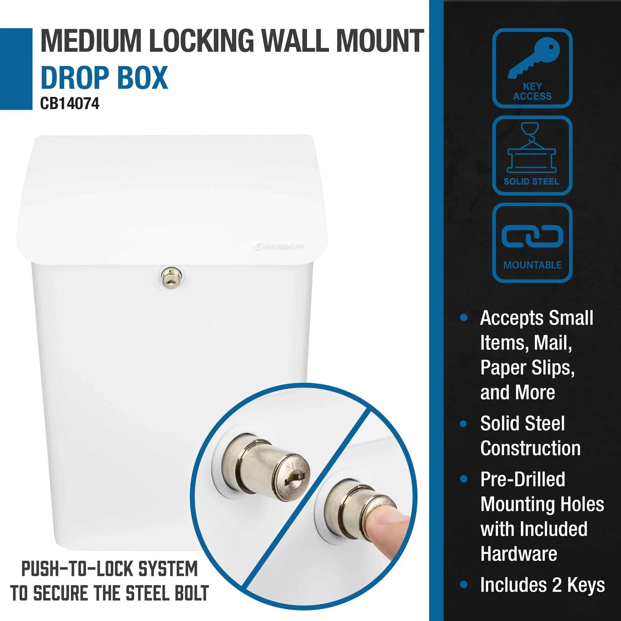Wall-Mount Top Opening Mail Drop Box | CB14074 - Image 9