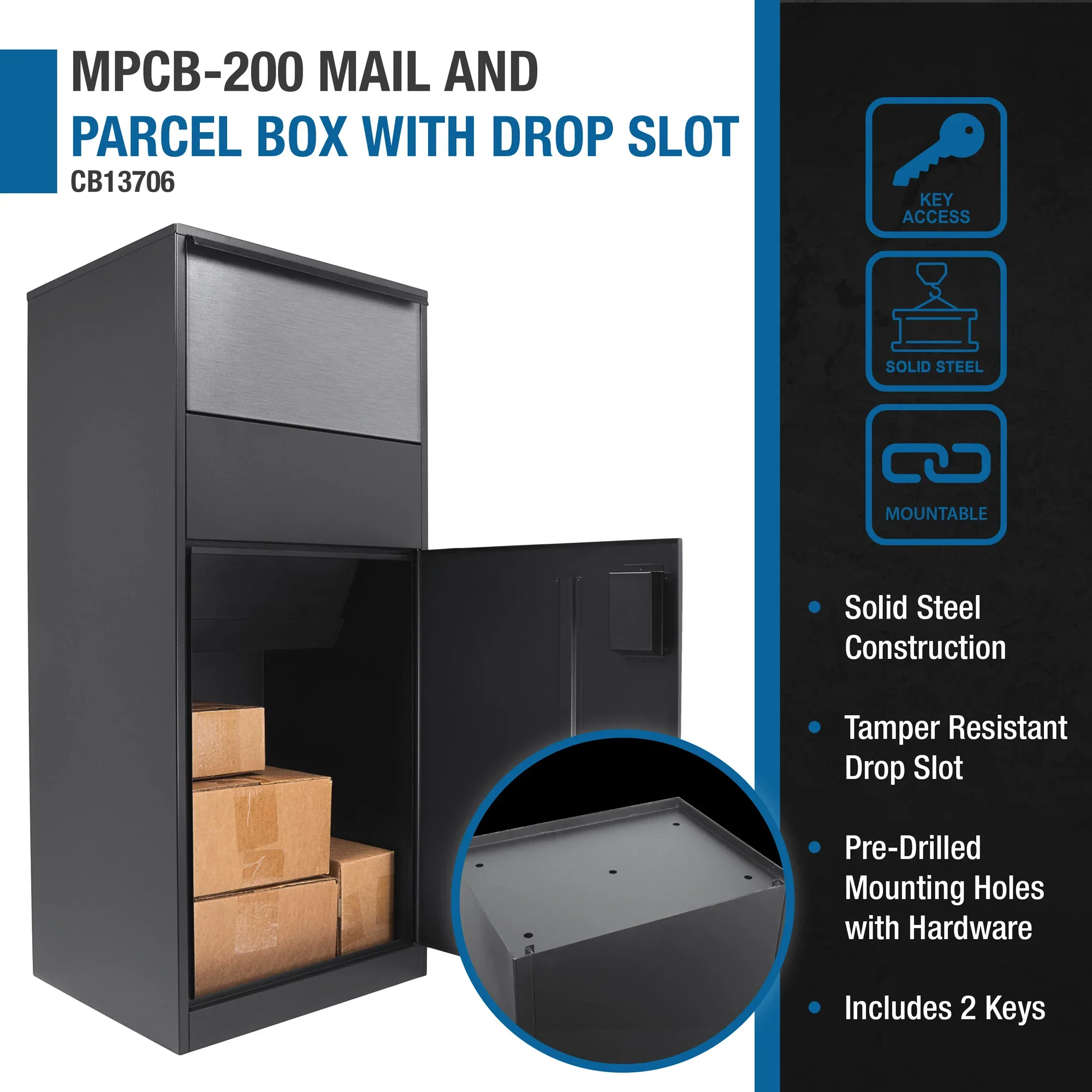 MPCB-200 Extra Large Single Compartment Locking Parcel Box | CB13706 - Image 9