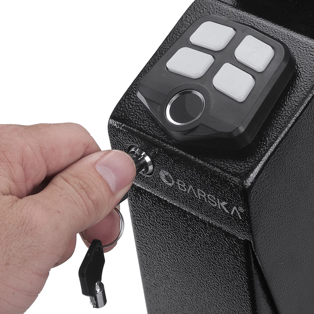 Quick Access Biometric Keypad Handgun Desk Safe | AX13092 - Image 4