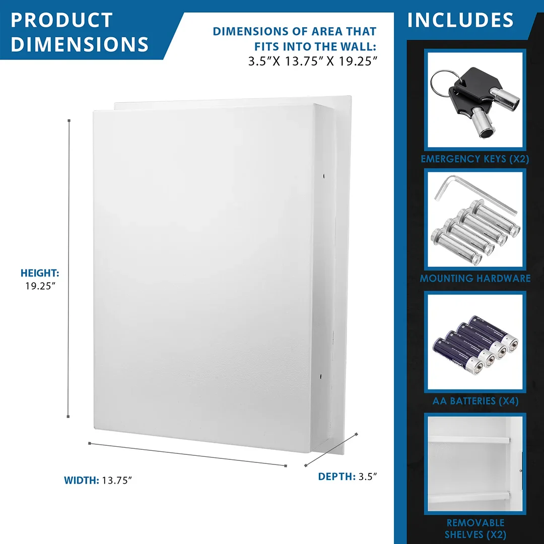 0.52 Cu. ft Right Opening Wall Safe, White | AX13030 - Image 9
