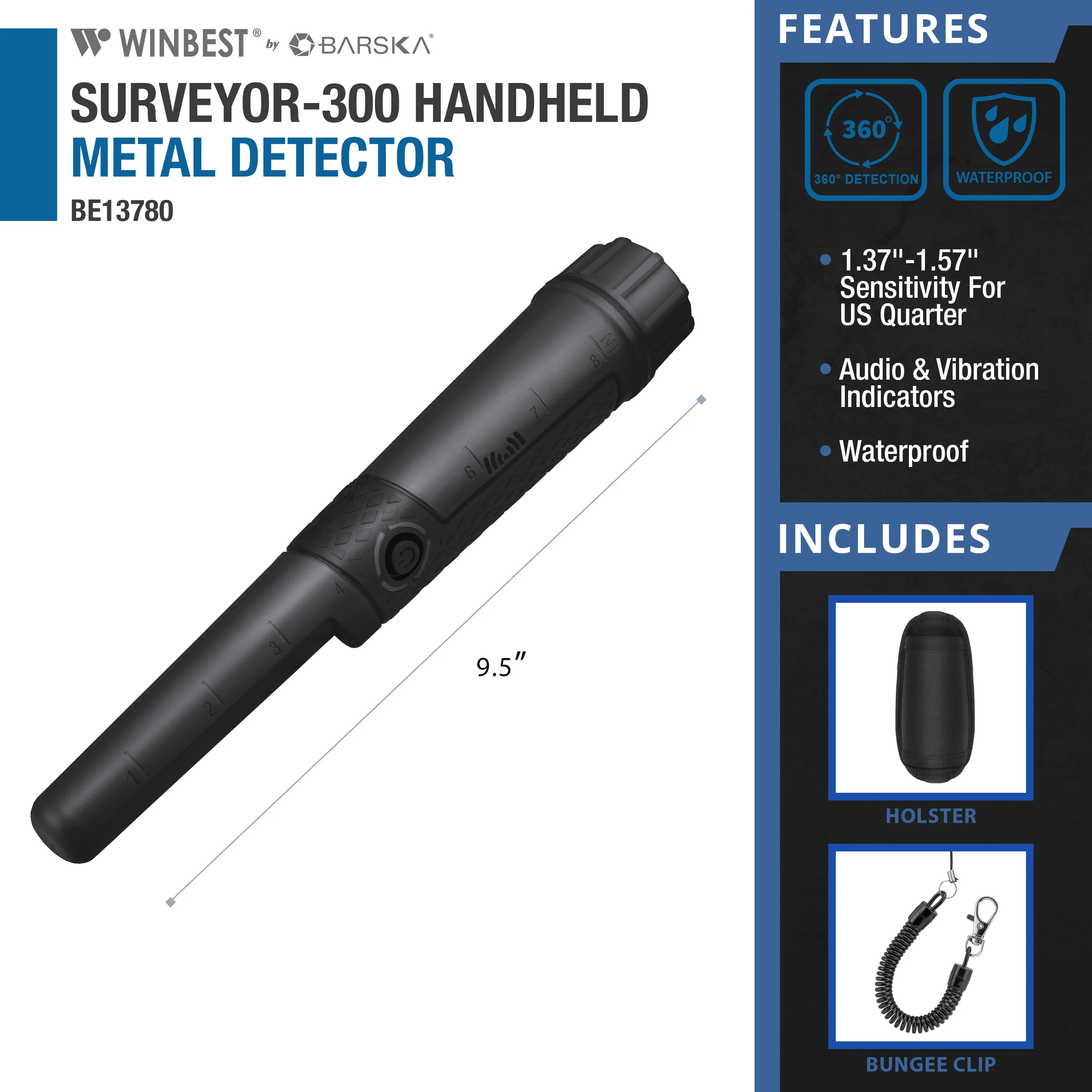 Winbest SURVEYOR-300 Waterproof Handheld Metal Detector | BE13780 - Image 5